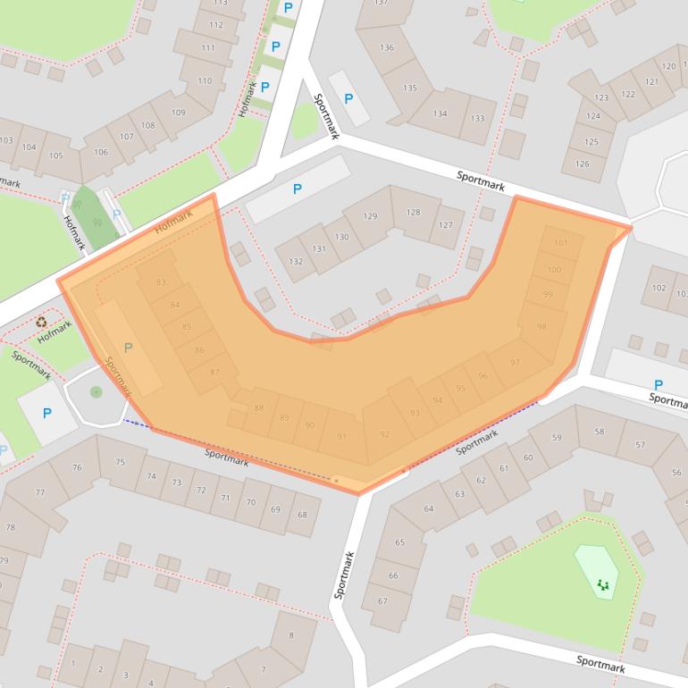 Kaart van postcodegebied 1355KG.