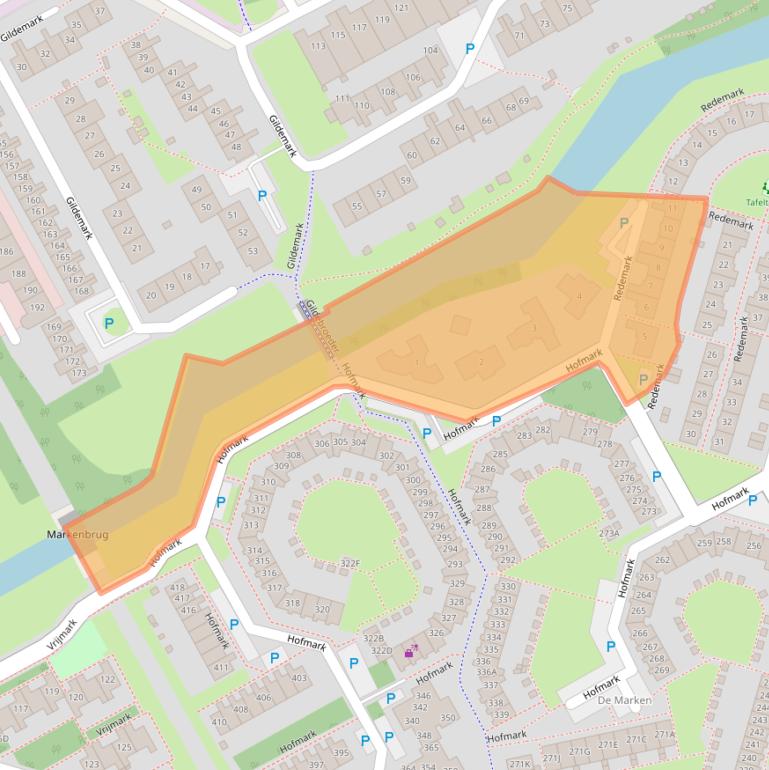 Kaart van postcodegebied 1355LA.