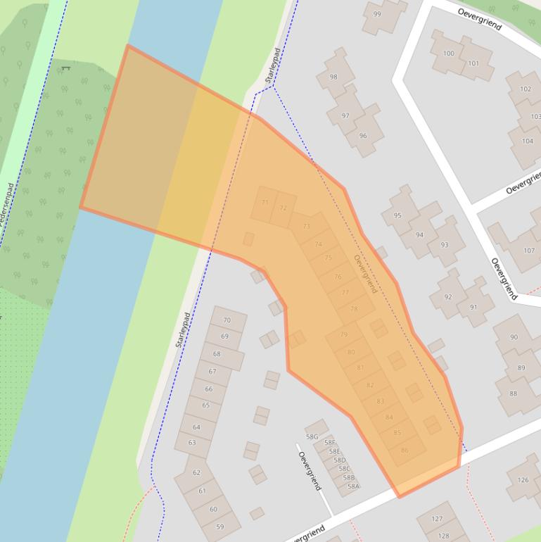 Kaart van postcodegebied 1356EE.