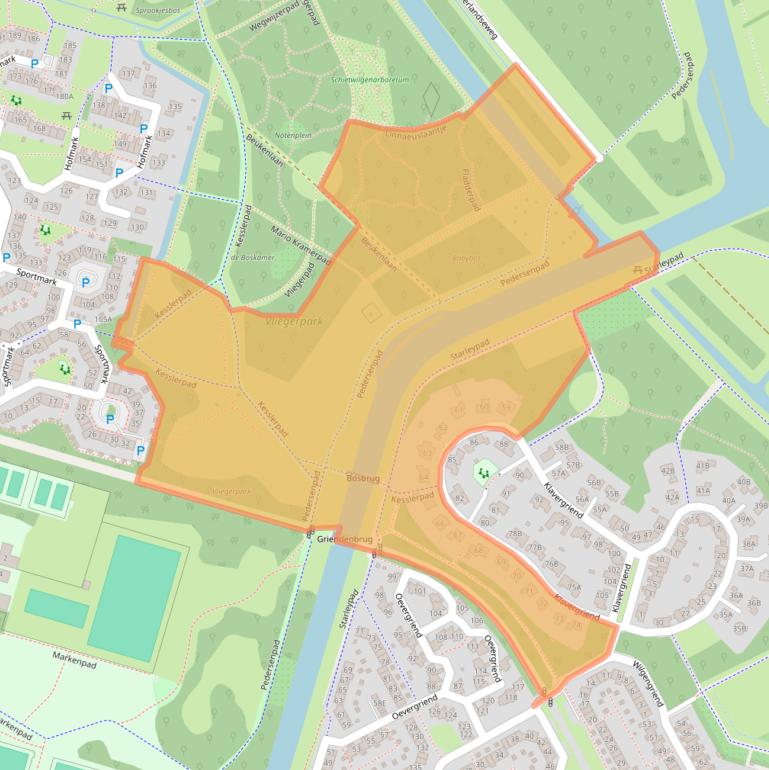 Kaart van postcodegebied 1356KD.