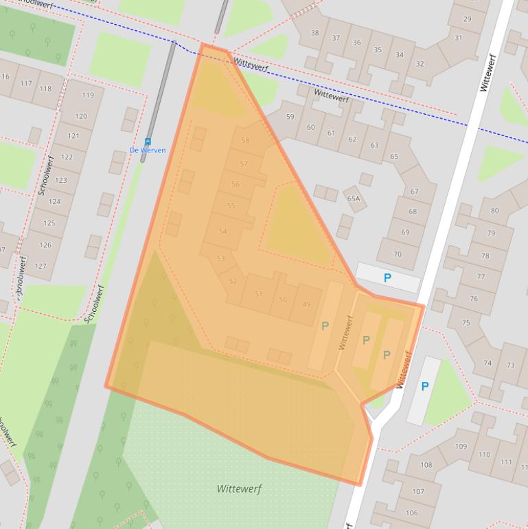 Kaart van postcodegebied 1357AE.