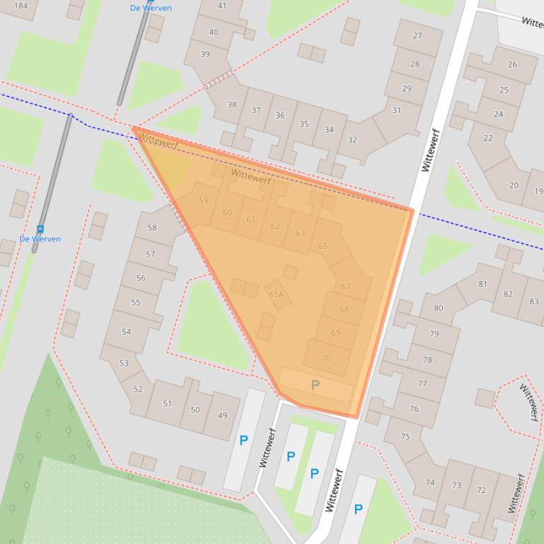 Kaart van postcodegebied 1357AG.