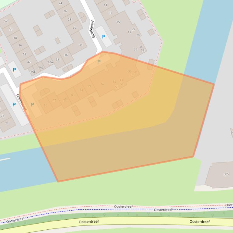 Kaart van postcodegebied 1357AP.