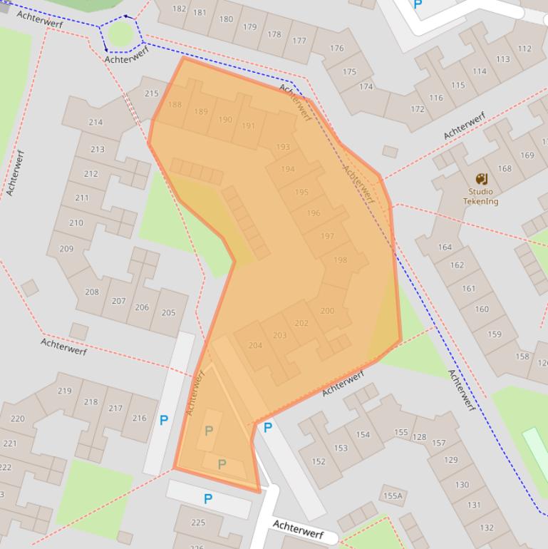 Kaart van postcodegebied 1357BX.