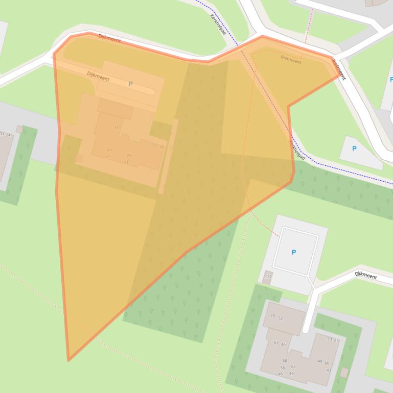 Kaart van postcodegebied 1357EB.