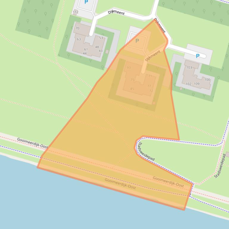 Kaart van postcodegebied 1357ED.