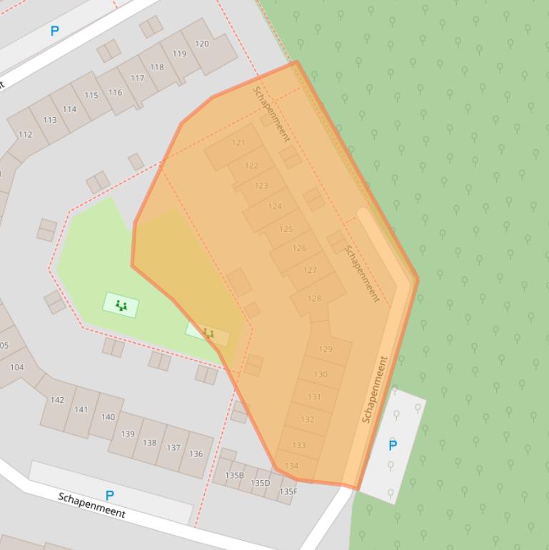 Kaart van postcodegebied 1357GL.
