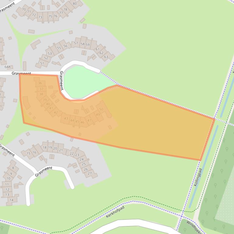 Kaart van postcodegebied 1357JE.