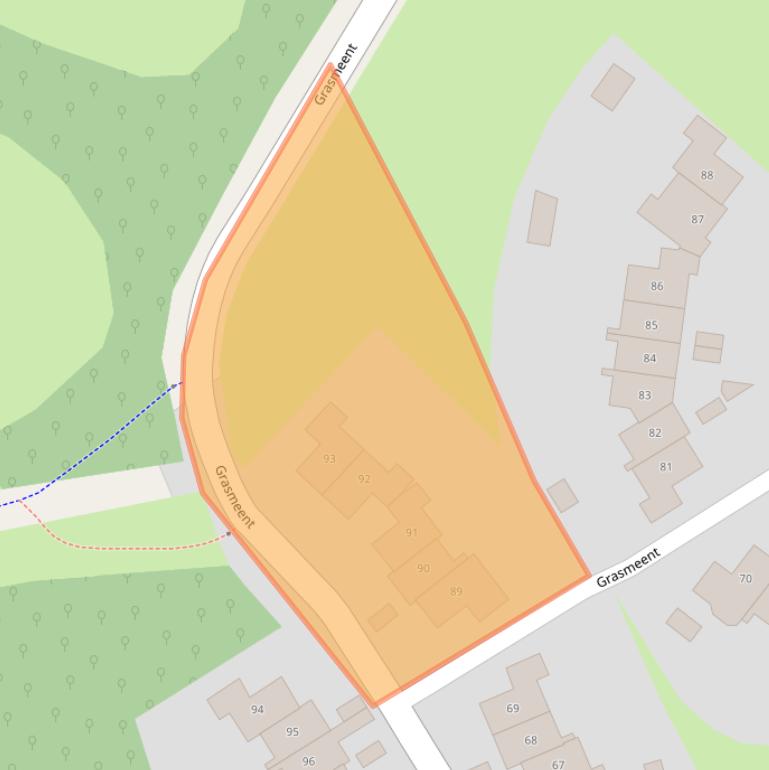 Kaart van postcodegebied 1357JL.