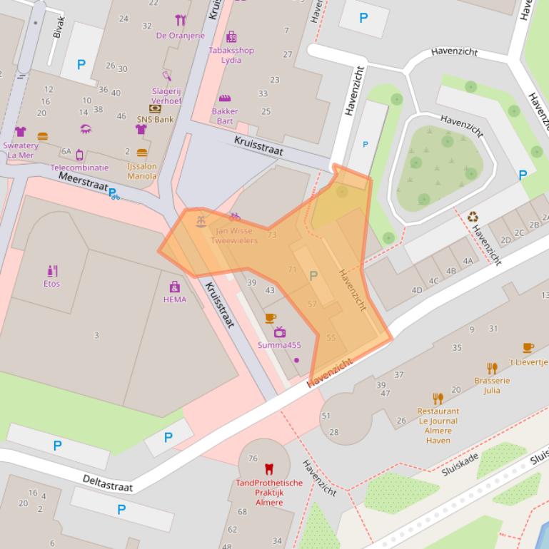 Kaart van postcodegebied 1357NH.