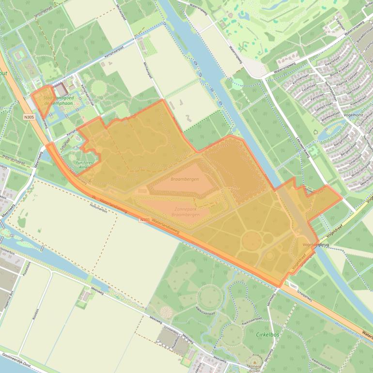 Kaart van postcodegebied 1358AB.