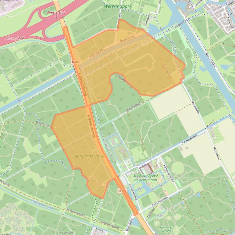 Kaart van postcodegebied 1358AH.