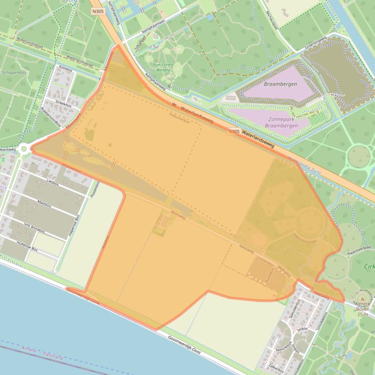 Kaart van postcodegebied 1358BC.