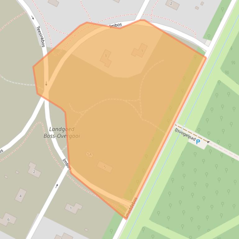 Kaart van postcodegebied 1358BE.