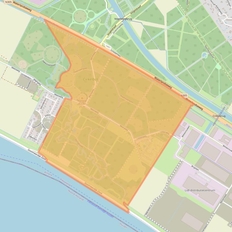 Kaart van postcodegebied 1358CB.