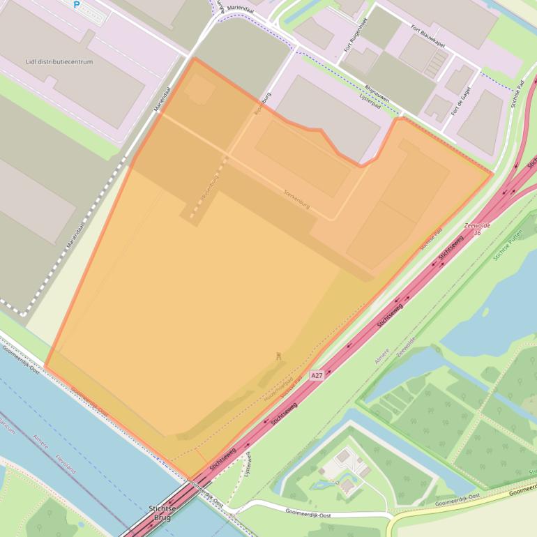 Kaart van postcodegebied 1358CG.