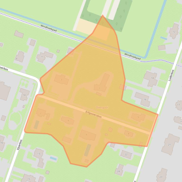 Kaart van postcodegebied 1358EK.
