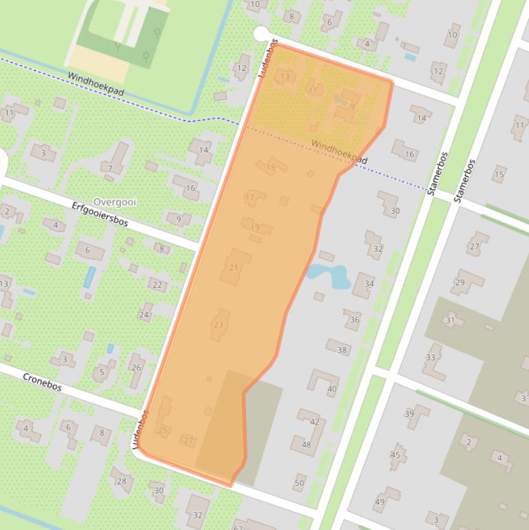 Kaart van postcodegebied 1358EL.