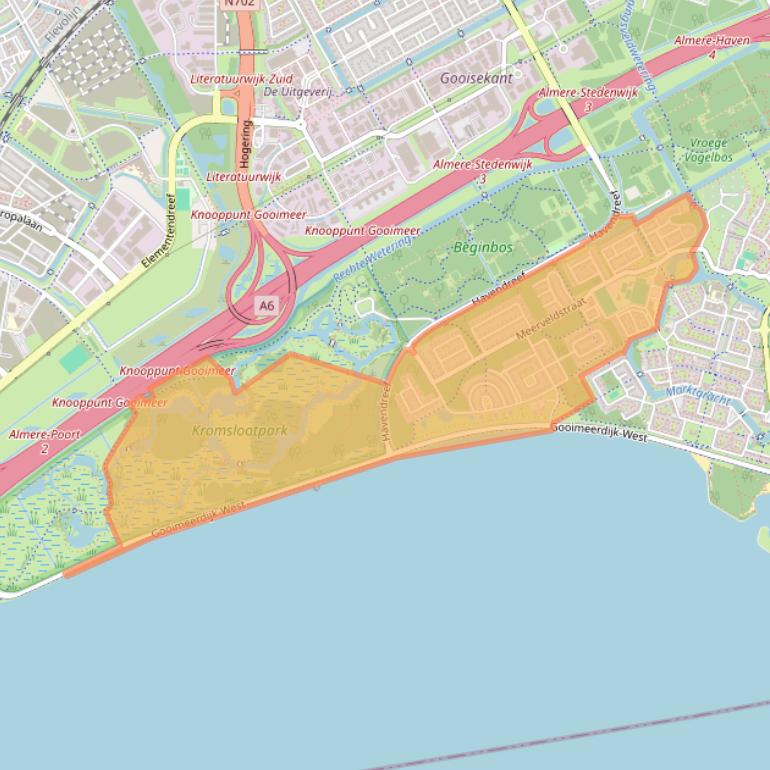 Kaart van postcodegebied 1359.