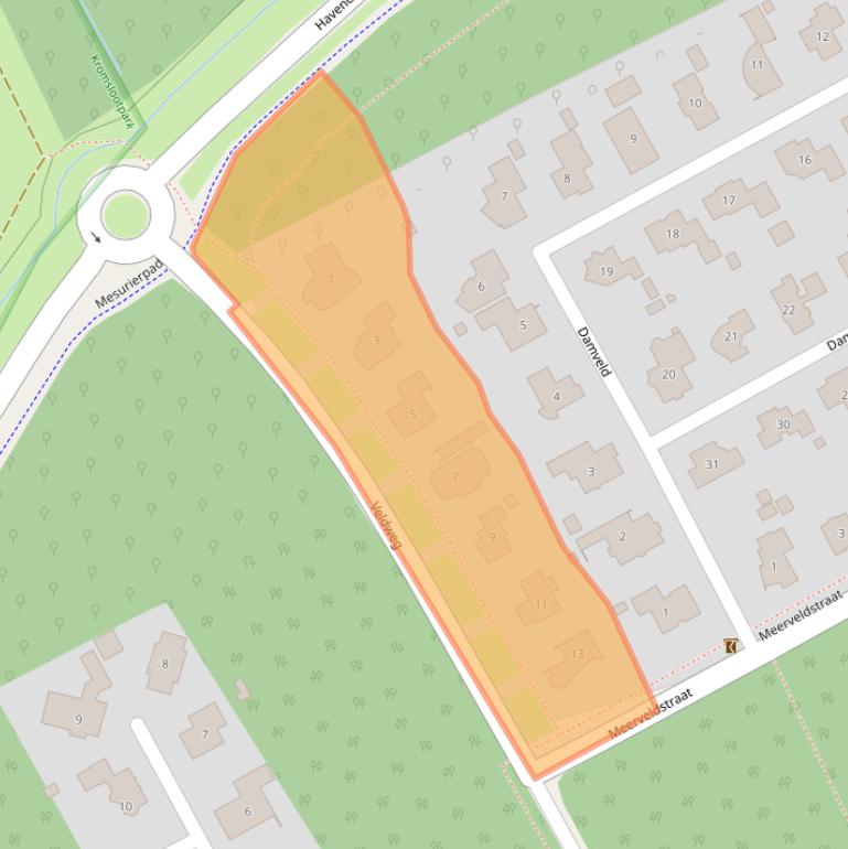 Kaart van postcodegebied 1359HC.