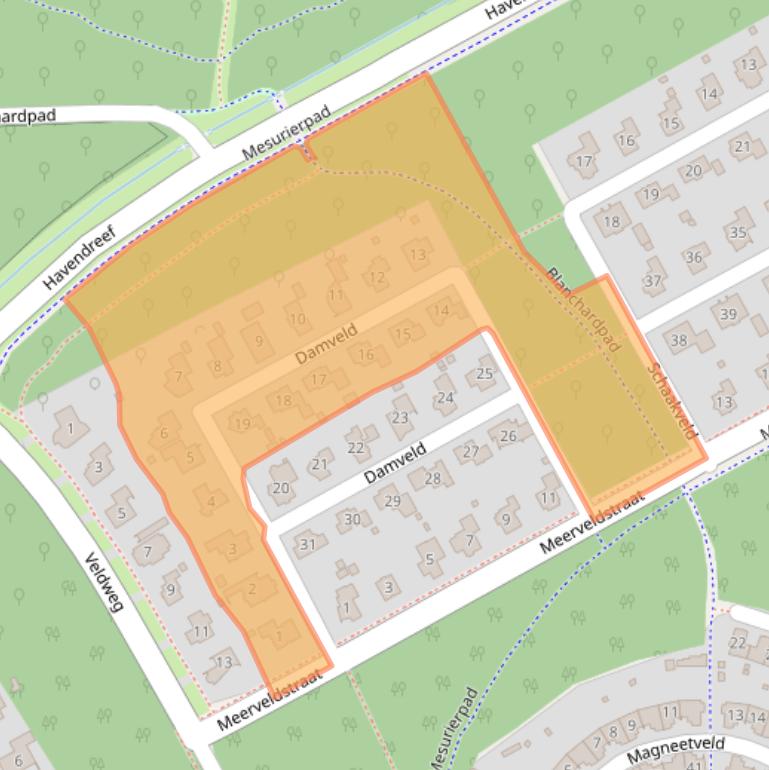 Kaart van postcodegebied 1359HE.