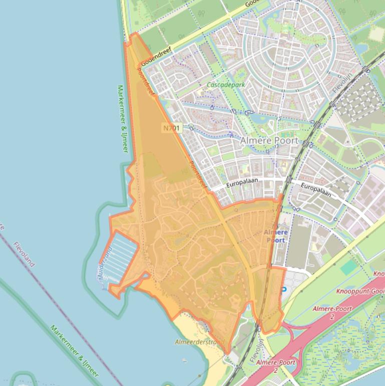 Kaart van postcodegebied 1361.