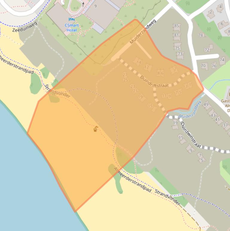 Kaart van postcodegebied 1361BW.