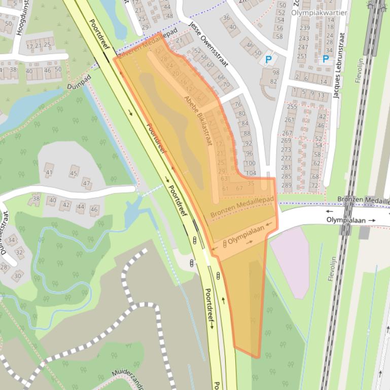 Kaart van postcodegebied 1361CD.