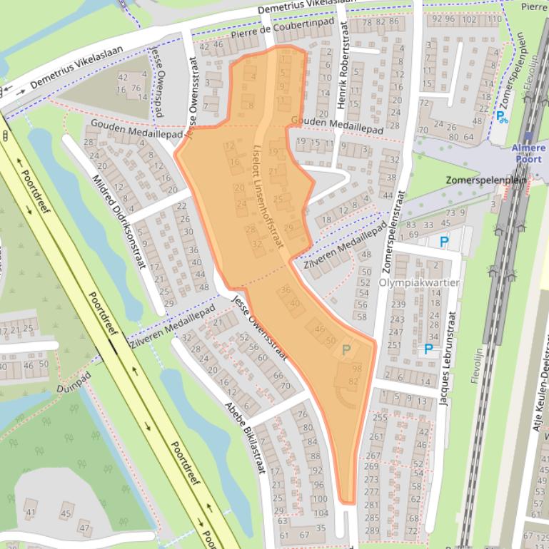 Kaart van postcodegebied 1361CH.