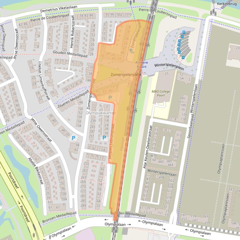 Kaart van postcodegebied 1361CL.