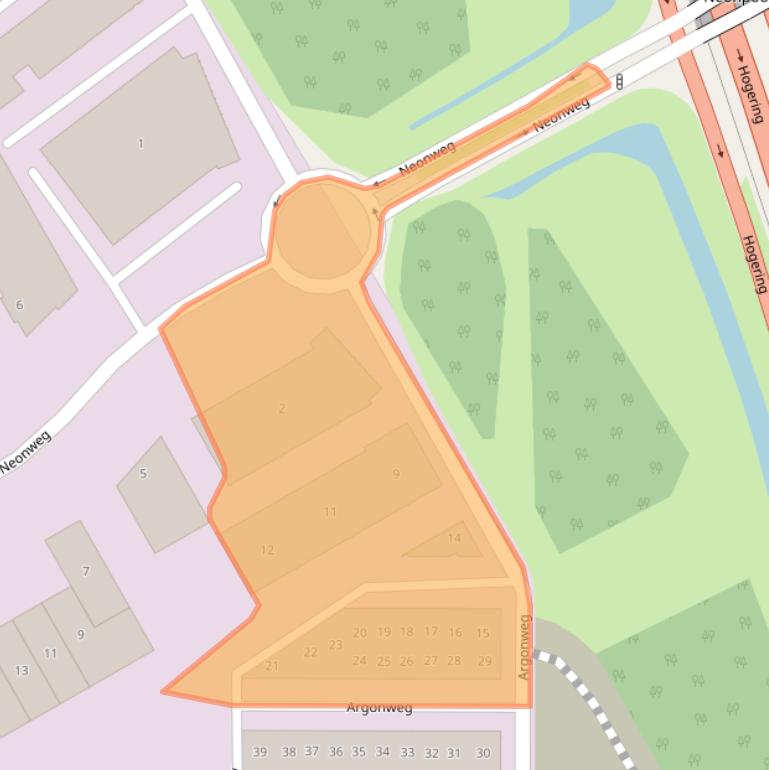 Kaart van postcodegebied 1362AA.