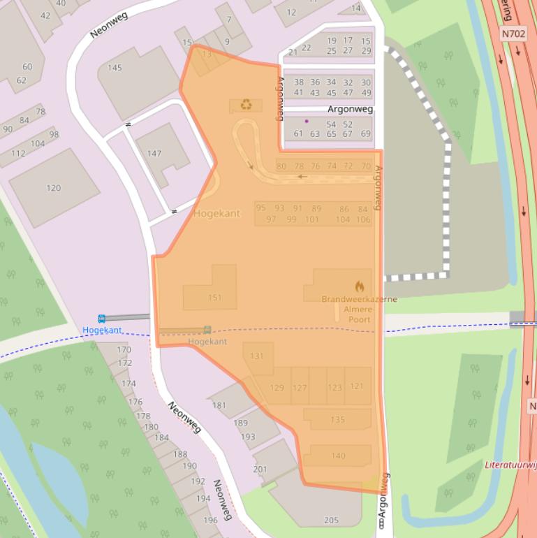 Kaart van postcodegebied 1362AD.