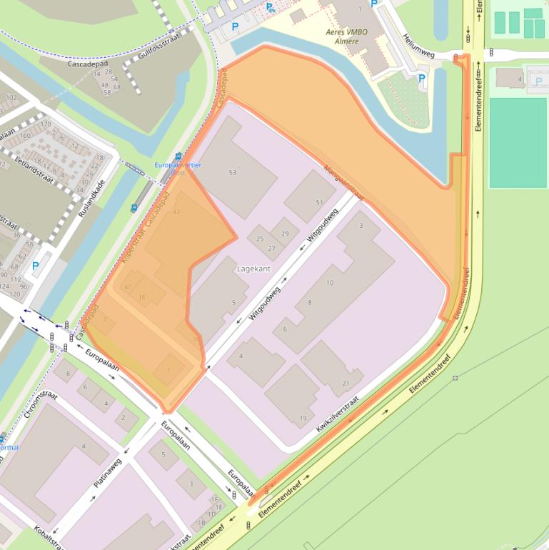 Kaart van postcodegebied 1362JB.