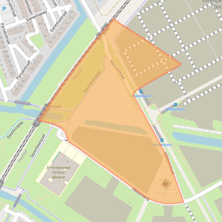 Kaart van postcodegebied 1362JC.