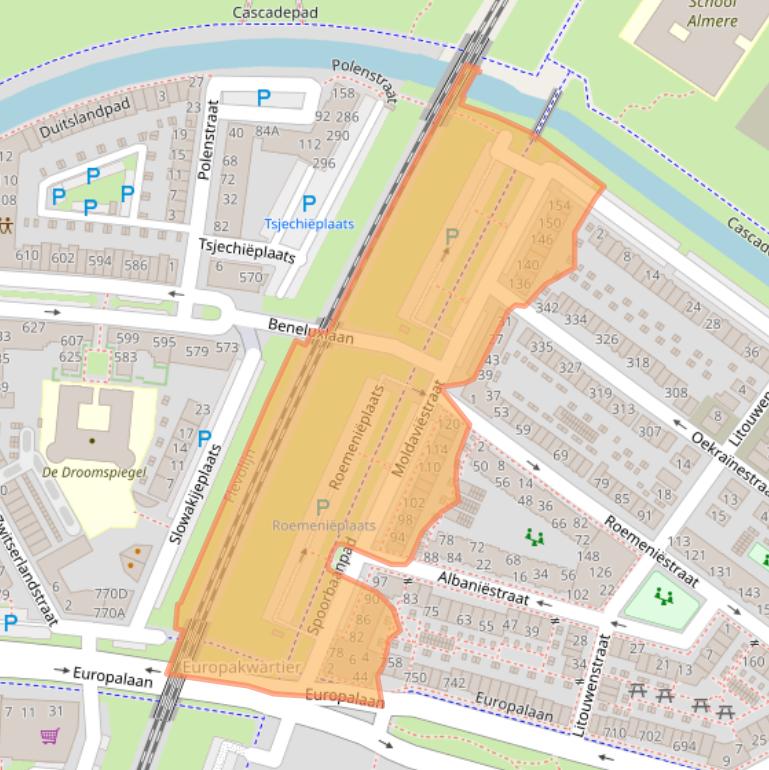 Kaart van postcodegebied 1362JJ.