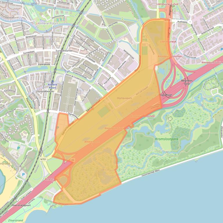 Kaart van postcodegebied 1362JP.