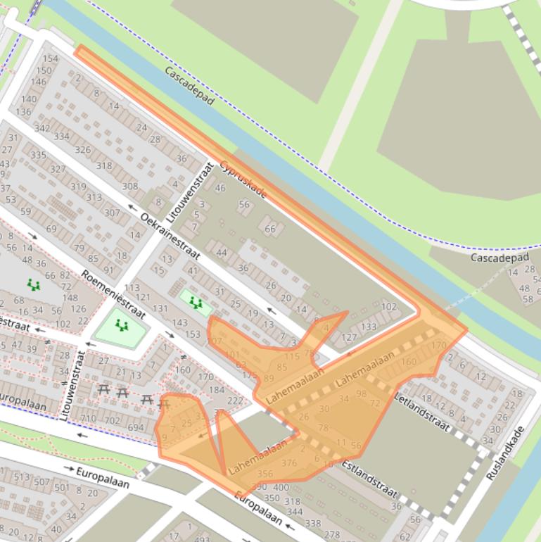 Kaart van postcodegebied 1362JT.