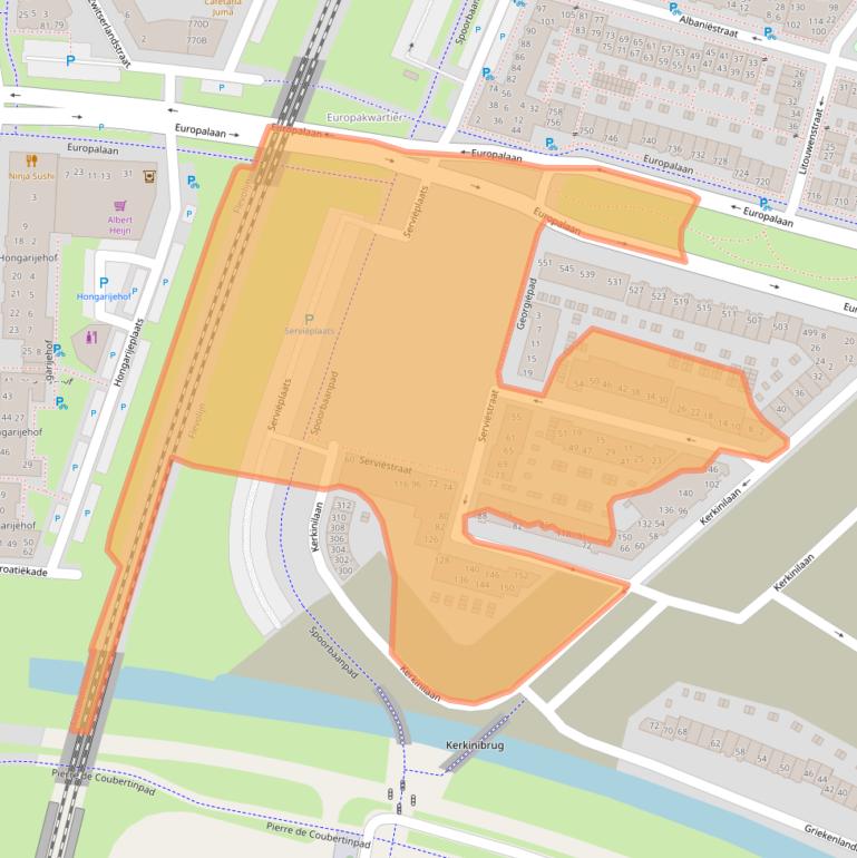 Kaart van postcodegebied 1362KA.