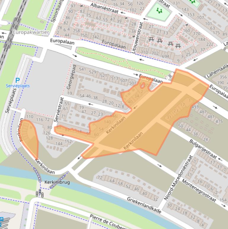 Kaart van postcodegebied 1362KB.