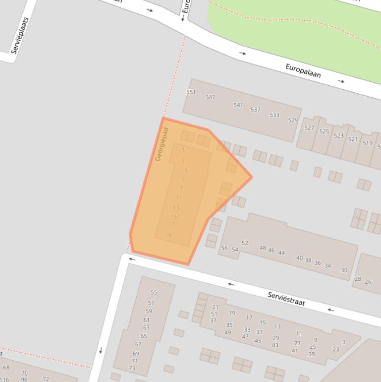 Kaart van postcodegebied 1362KC.