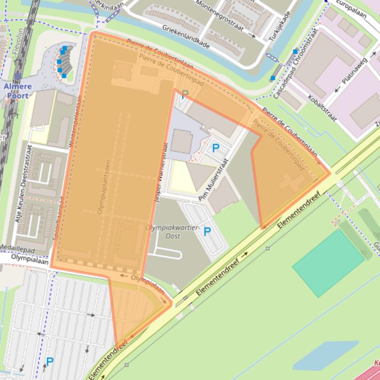 Kaart van postcodegebied 1362LA.