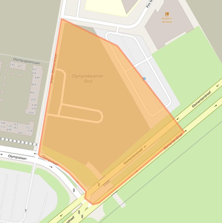 Kaart van postcodegebied 1362LD.