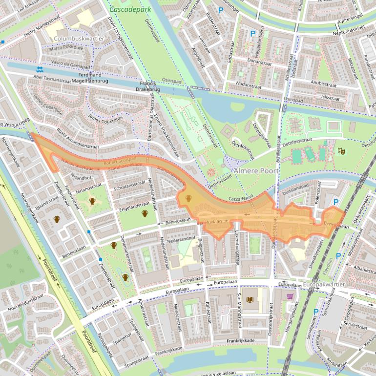 Kaart van postcodegebied 1363BJ.