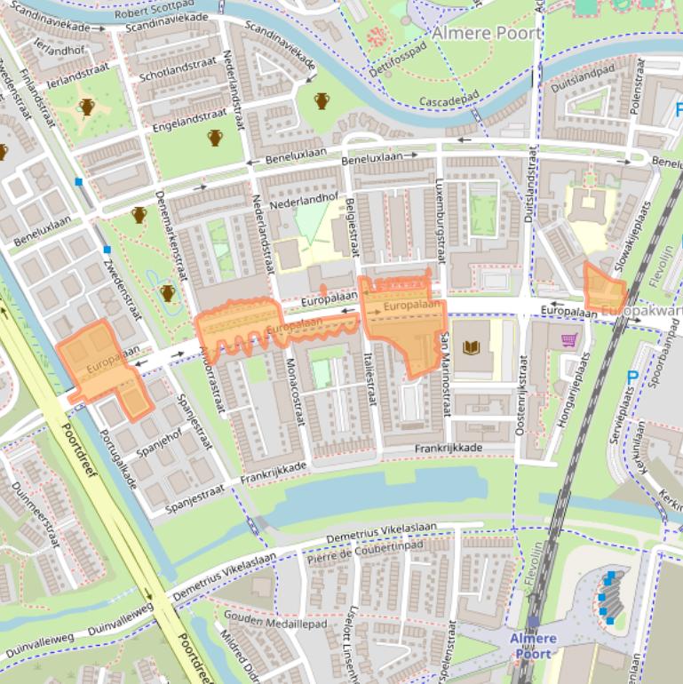 Kaart van postcodegebied 1363BM.