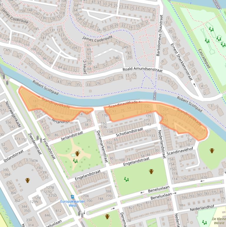 Kaart van postcodegebied 1363DJ.