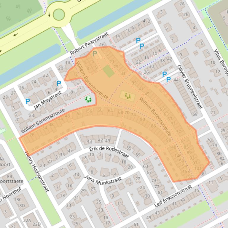 Kaart van postcodegebied 1363LN.