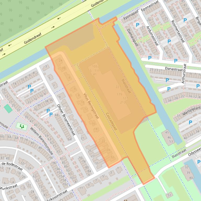 Kaart van postcodegebied 1363LR.