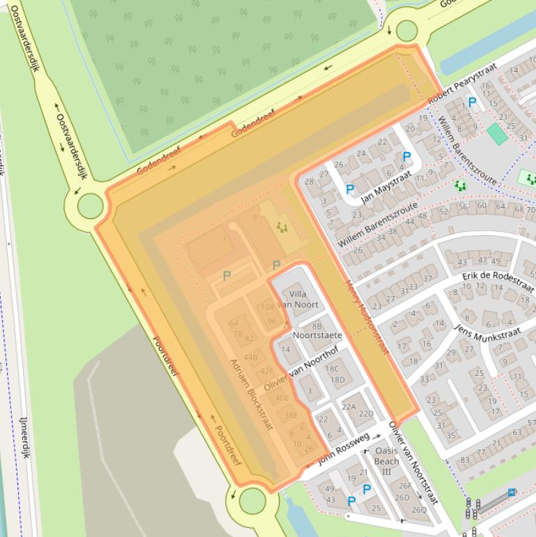 Kaart van postcodegebied 1363LT.