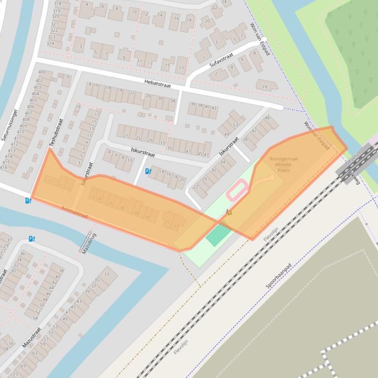 Kaart van postcodegebied 1363RB.