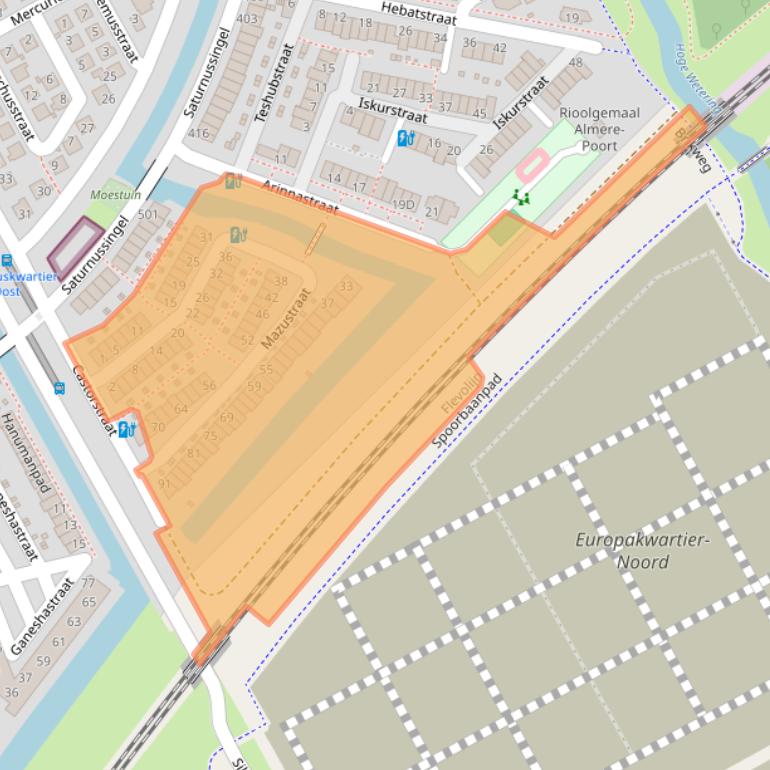 Kaart van postcodegebied 1363RE.